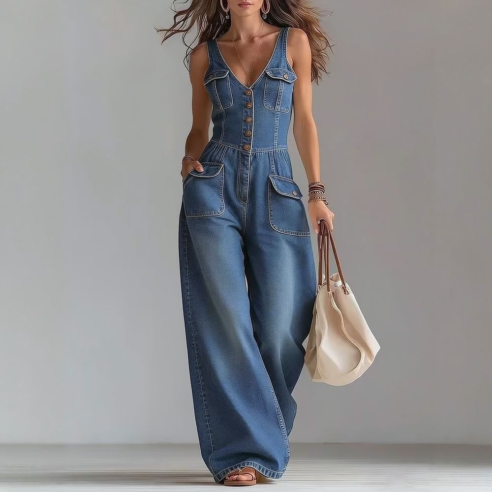 Womens Casual Washed Denim Jum - đánh giá và giá Jumpsuit Linen Relaxed