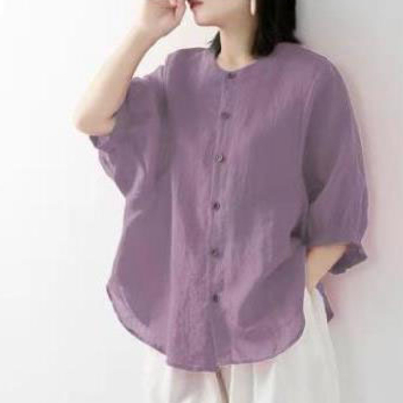 Cotton and linen shirt women's - đánh giá và giá Blouse Off Shoulder